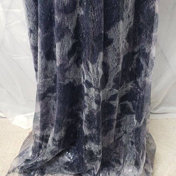 Leslie Fay Navy Sequin Maxi Evening Gown Size 10 - Picture 3 of 15